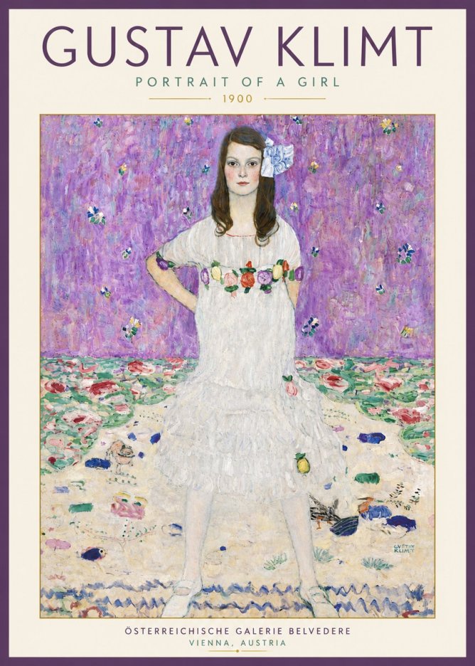 Klimt Portrait of a Girl No5 - Affiche