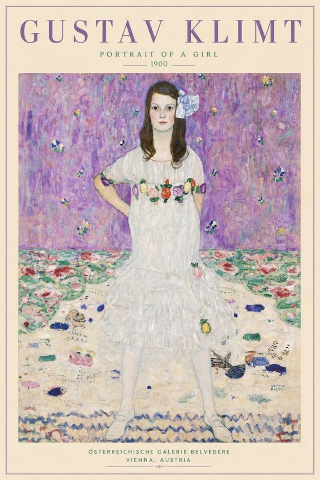 Klimt Portrait of a Girl No6 - Affiche