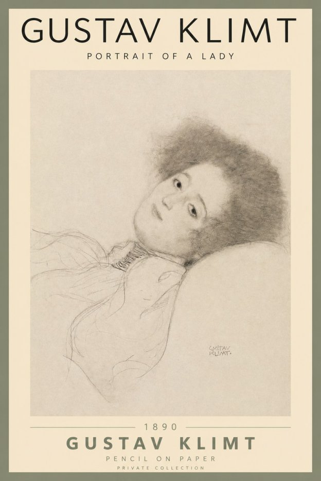 Klimt Portrait of a Lady No2 - Affiche