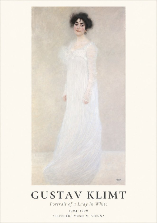 Klimt Portrait of a Lady in White No1 - Affiche