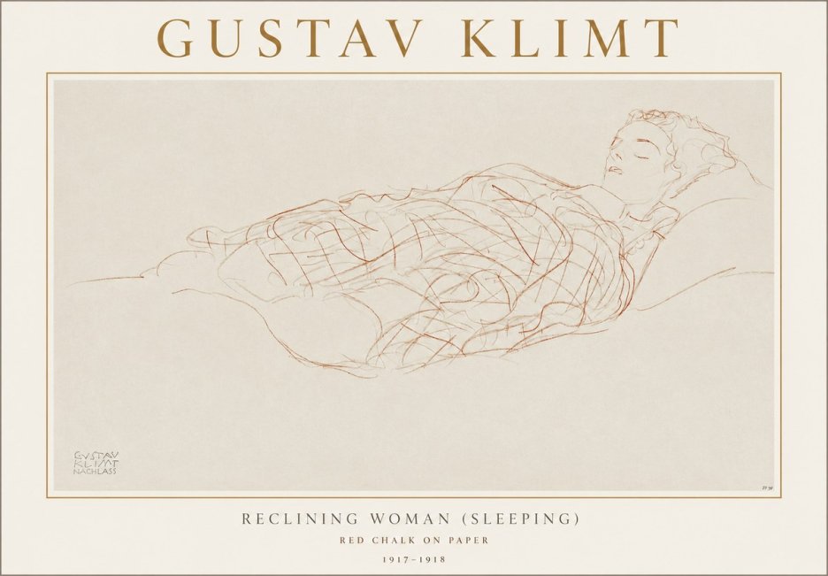 Klimt Reclining Woman (Sleeping) I No1 - Affiche
