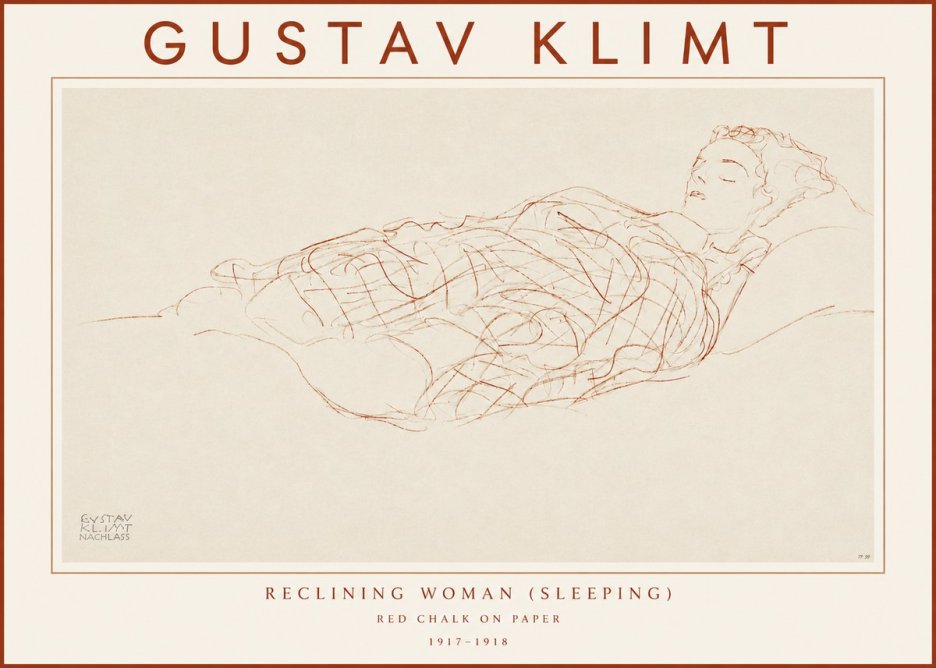 Klimt Reclining Woman (Sleeping) I No3 - Affiche
