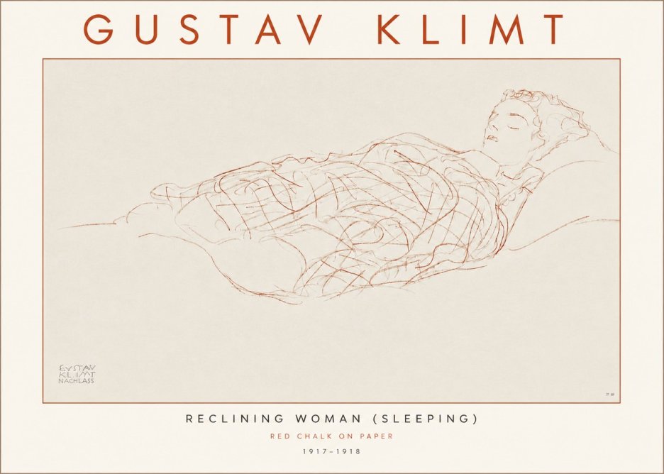 Klimt Reclining Woman (Sleeping) I No4 - Affiche
