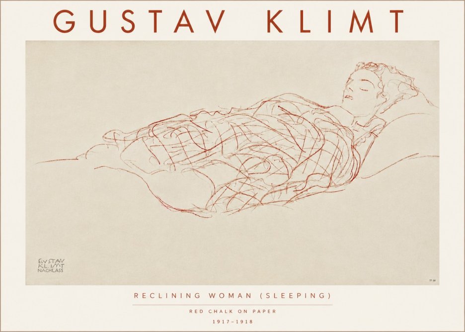 Klimt Reclining Woman (Sleeping) I No5 - Affiche
