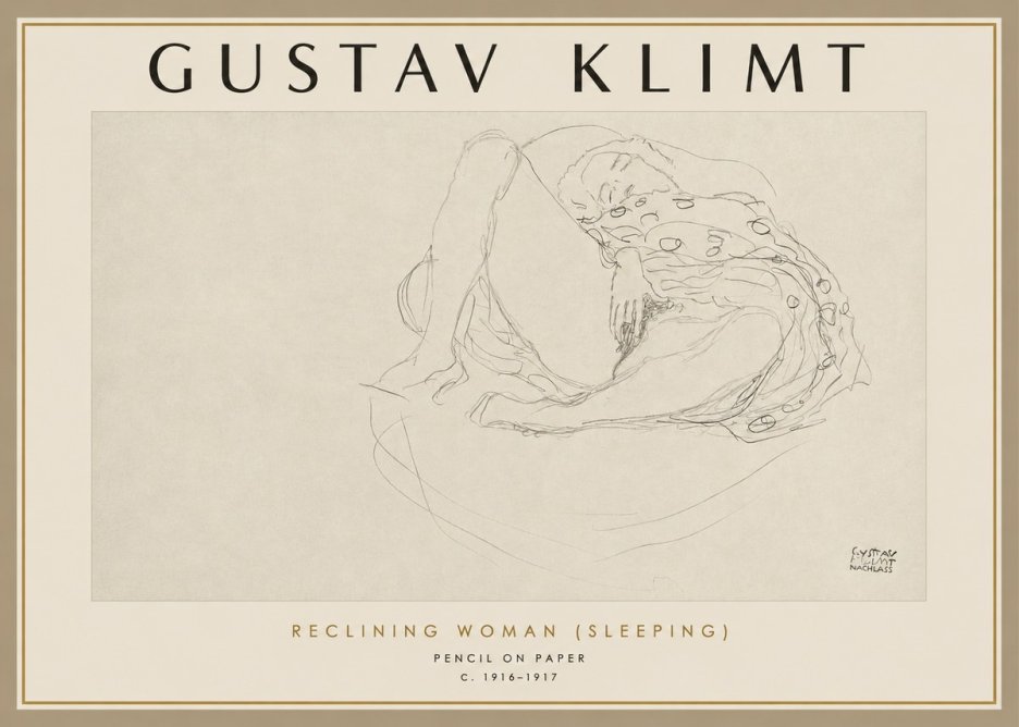 Klimt Reclining Woman (Sleeping) II No2 - Affiche