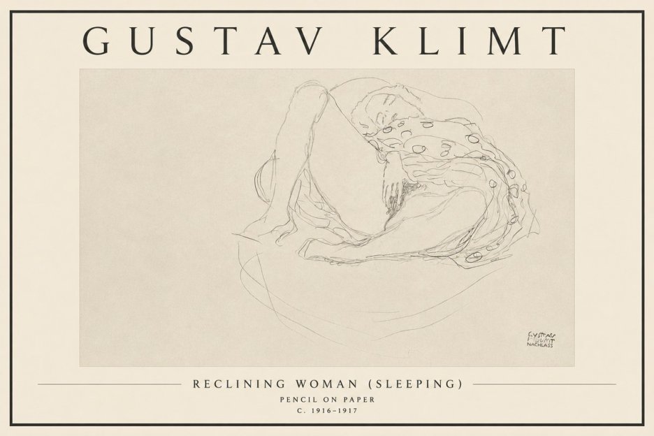 Klimt Reclining Woman (Sleeping) II No3 - Affiche