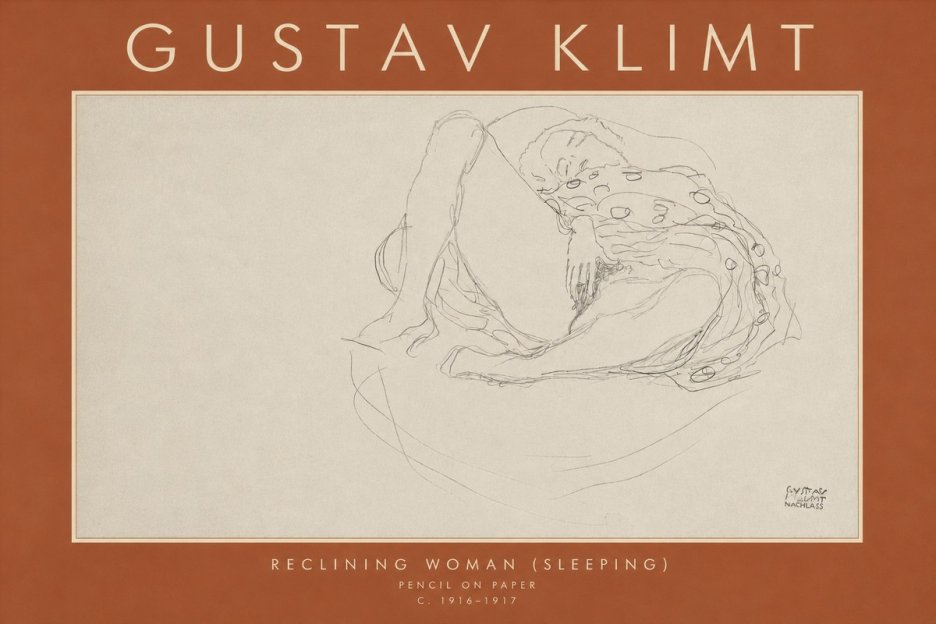 Klimt Reclining Woman (Sleeping) II No4 - Affiche