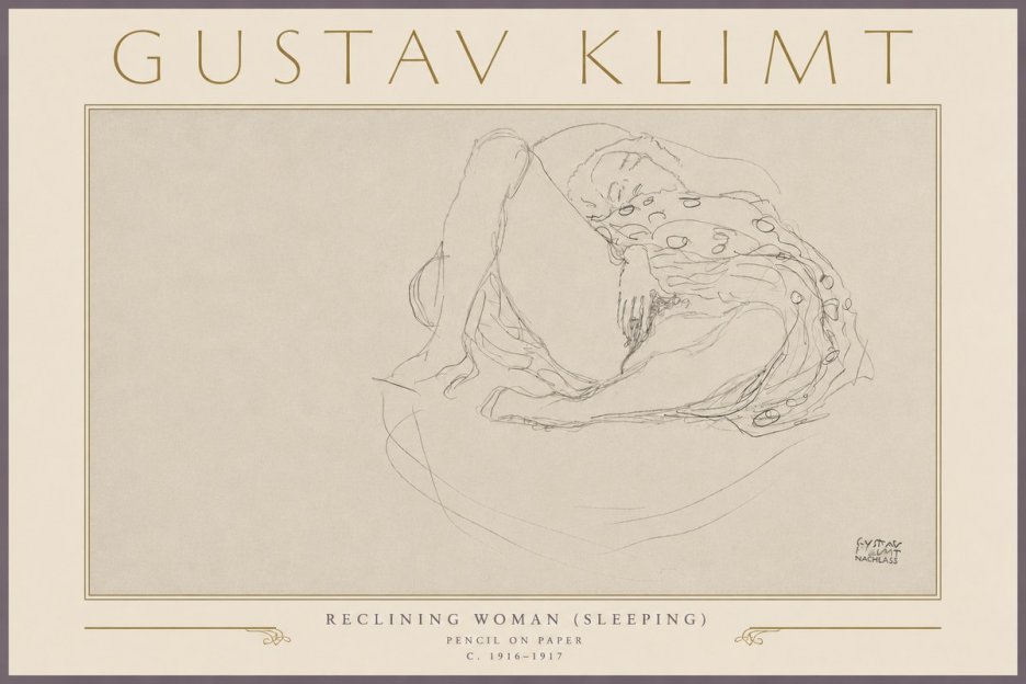 Klimt Reclining Woman (Sleeping) II No5 - Affiche