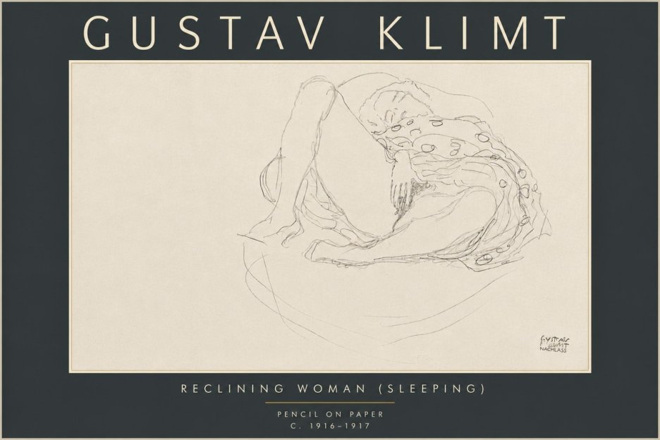 Klimt Reclining Woman (Sleeping) II No6 - Affiche