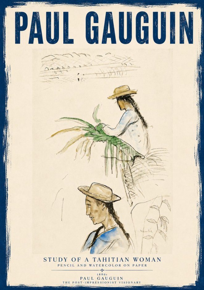 Paul Gauguin Study of a Tahitian Woman I No5 - Affiche
