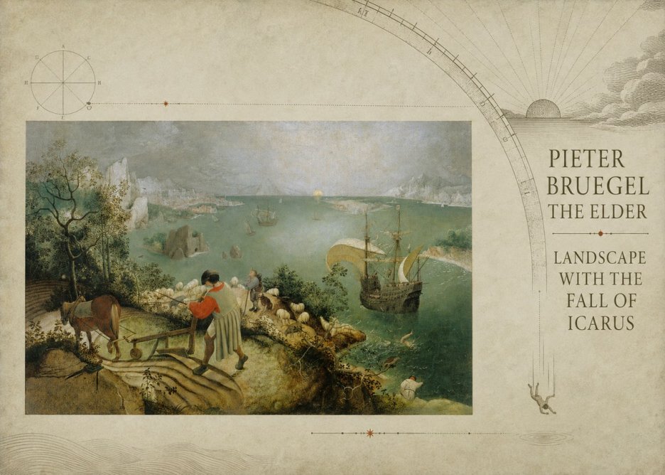 Pieter Bruegel Landscape with the Fall of Icarus I No6 - Affiche