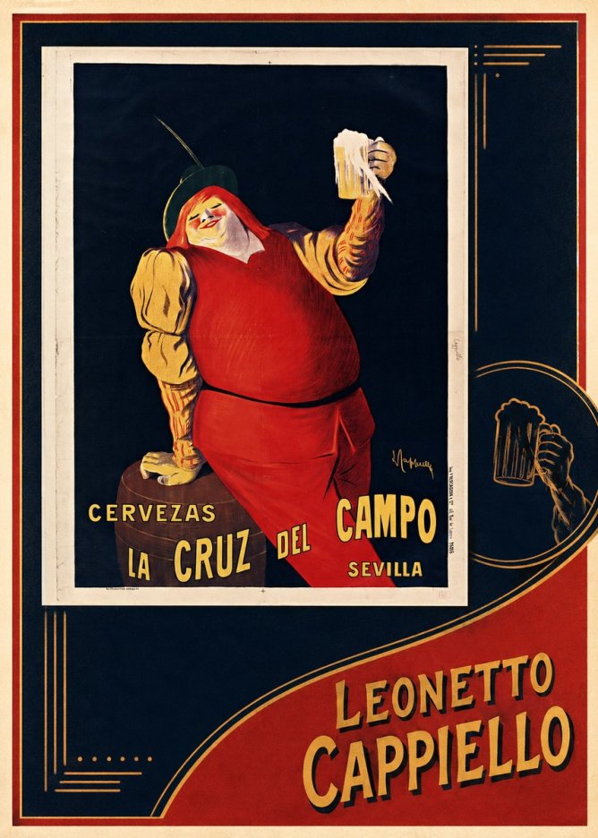 Leonetto Cappiello Cervezas La Cruz Del Campo No6 - Affiche