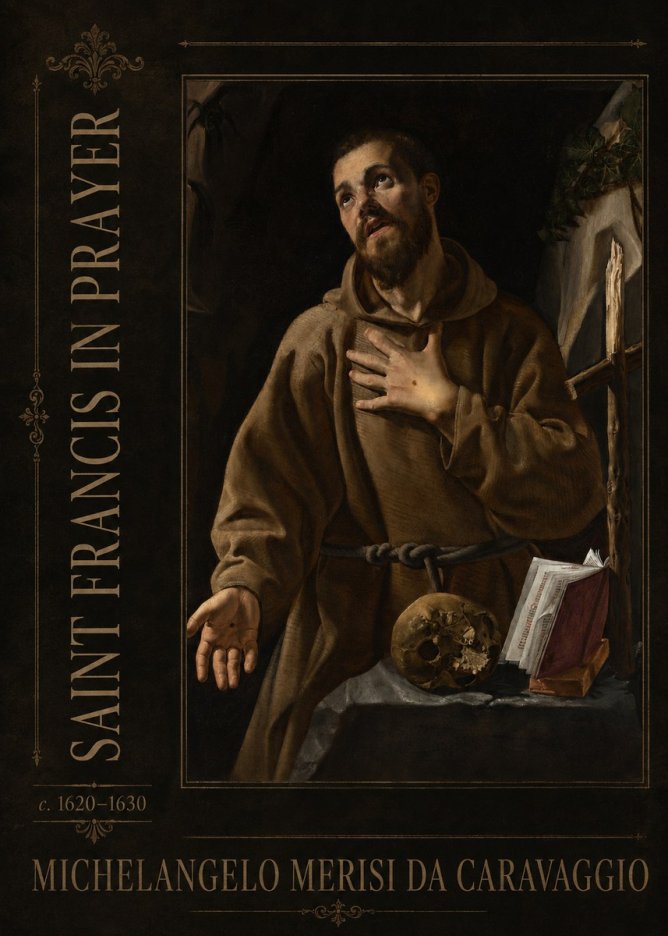 Michelangelo Merisi da Caravaggio Saint Francis in Prayer I No2 - Affiche