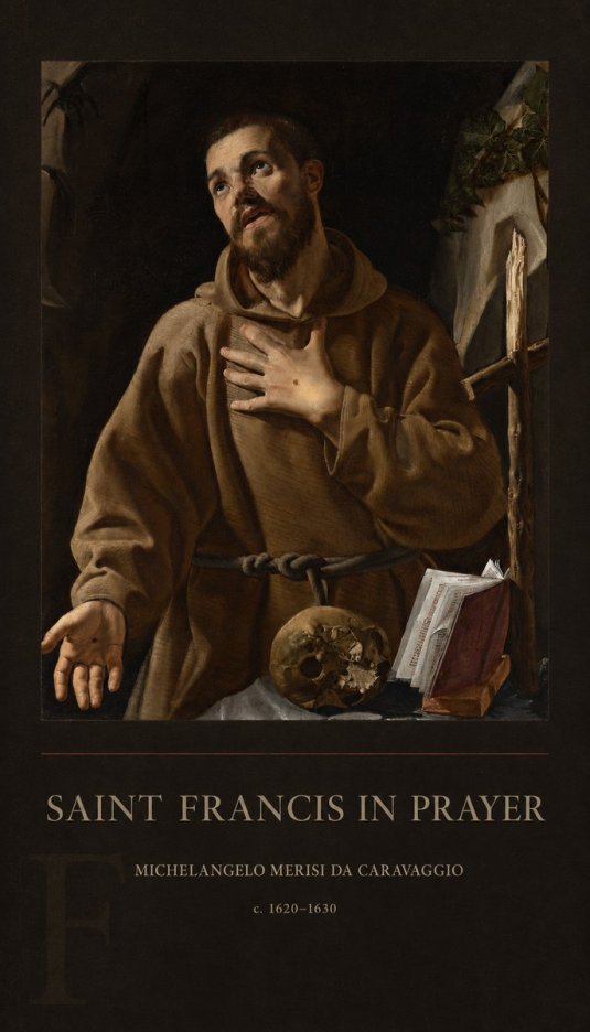 Michelangelo Merisi da Caravaggio Saint Francis in Prayer I No4 - Affiche