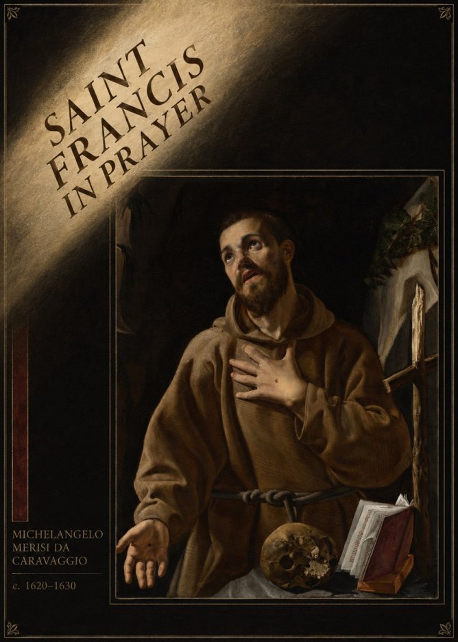 Michelangelo Merisi da Caravaggio Saint Francis in Prayer I No5 - Affiche