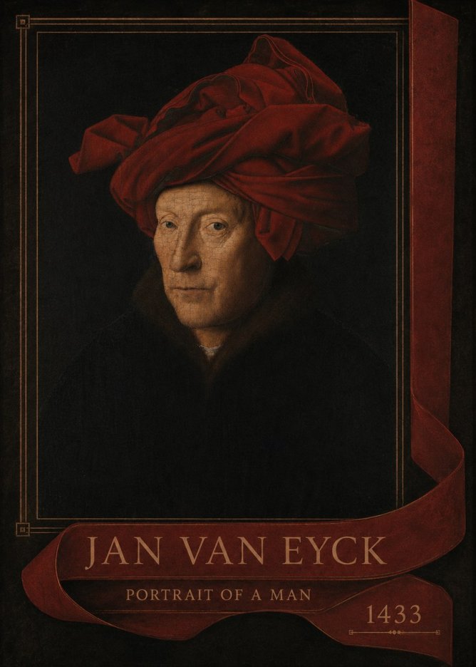 Jan van Eyck Portrait of a Man II No4 - Affiche