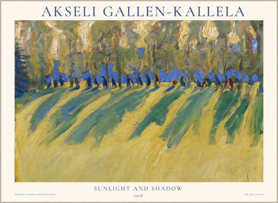 Akseli Gallen-Kallela Sunlit Field and Trees No2 - Affiche
