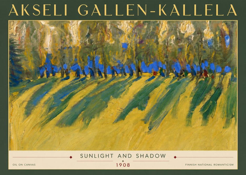 Akseli Gallen-Kallela Sunlit Field and Trees No6 - Affiche