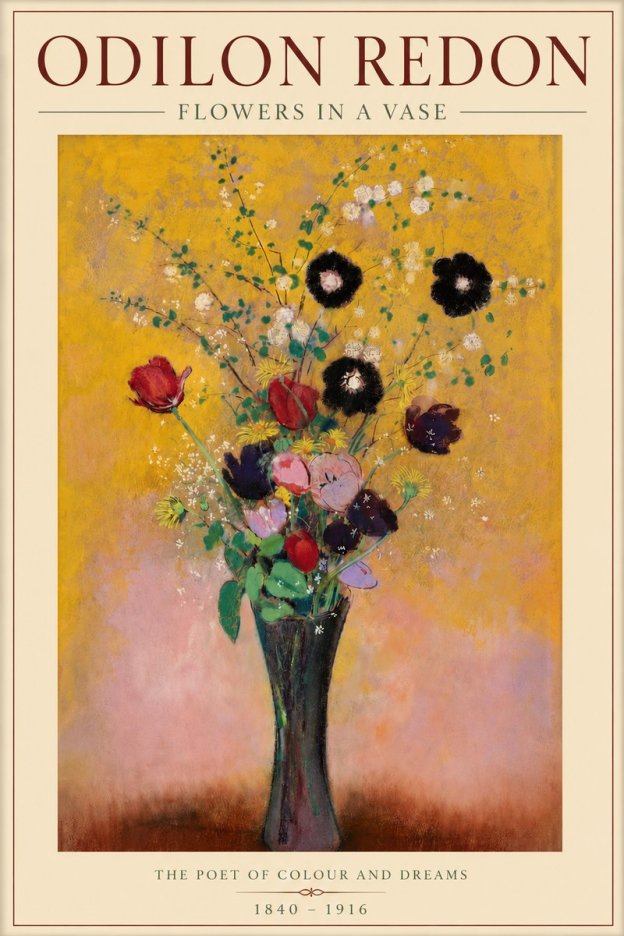 Odilon Redon Flowers in a Vase IV No3 - Affiche
