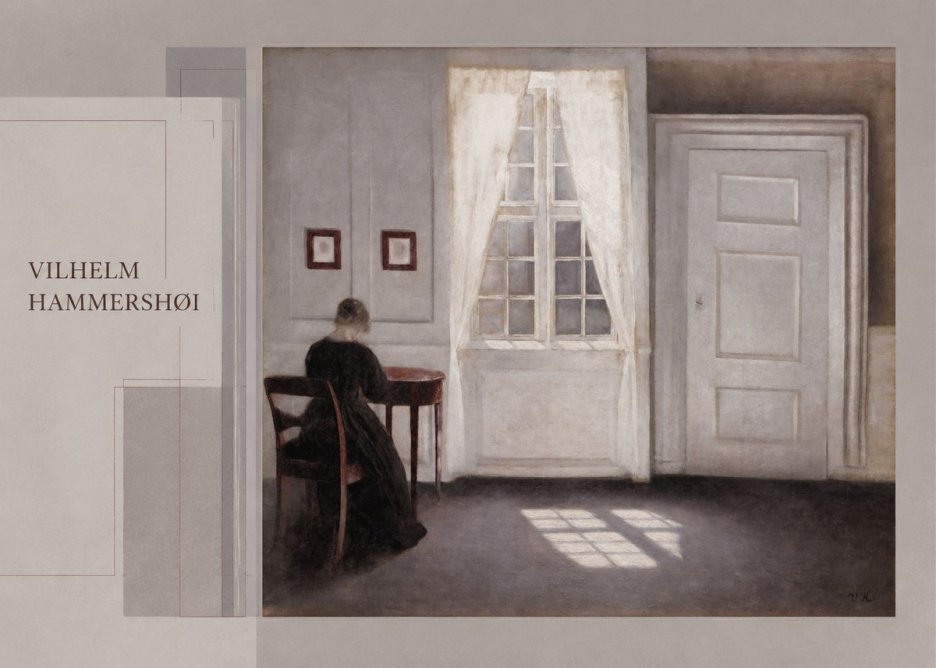 Vilhelm Hammershøi Interior with a Woman from the Back No5 - Affiche