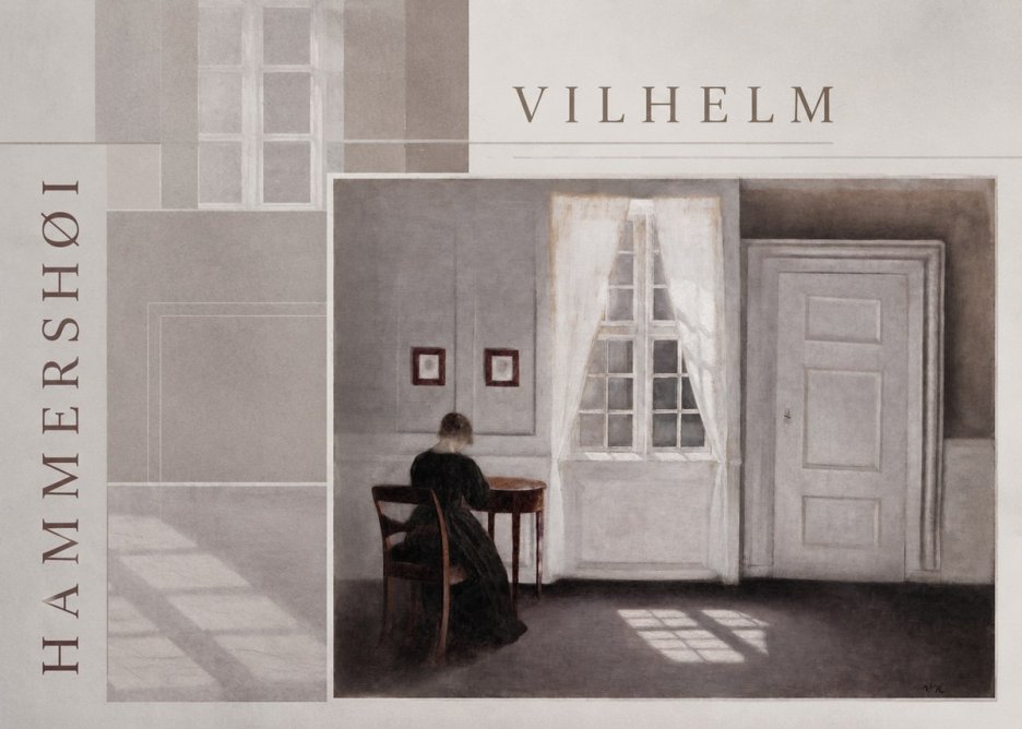 Vilhelm Hammershøi Interior with a Woman from the Back No6 - Affiche
