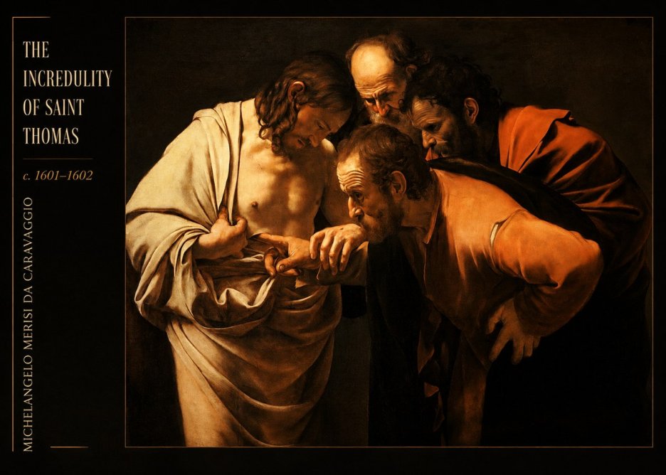 Michelangelo Merisi da Caravaggio The Incredulity of Saint Thomas II No6 - Affiche