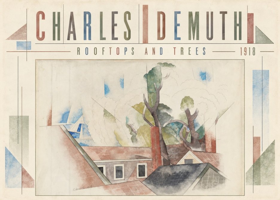 Charles Demuth Rooftops and Trees No5 - Affiche