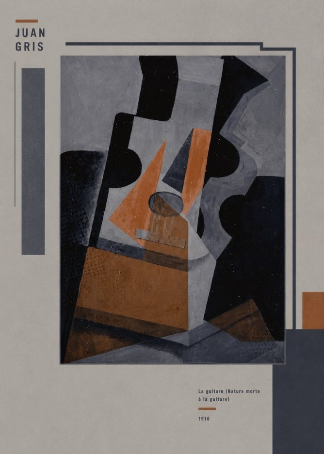 Juan Gris La Guitare (Nature Morte À La Guitare) No5 - Affiche