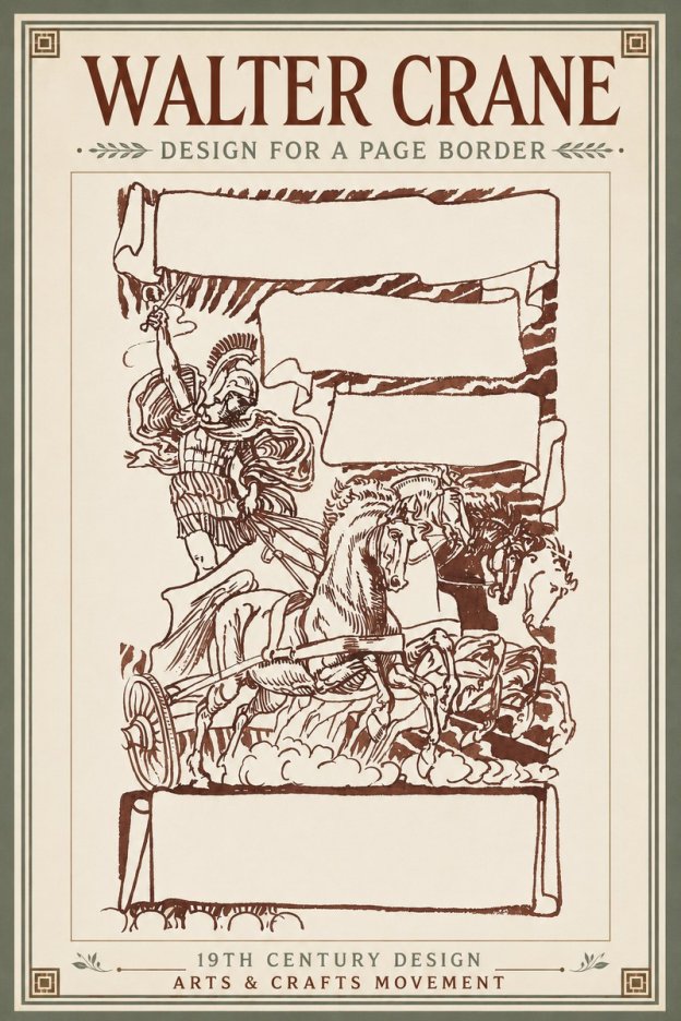 Walter Crane Design for a Page Border No3 - Affiche