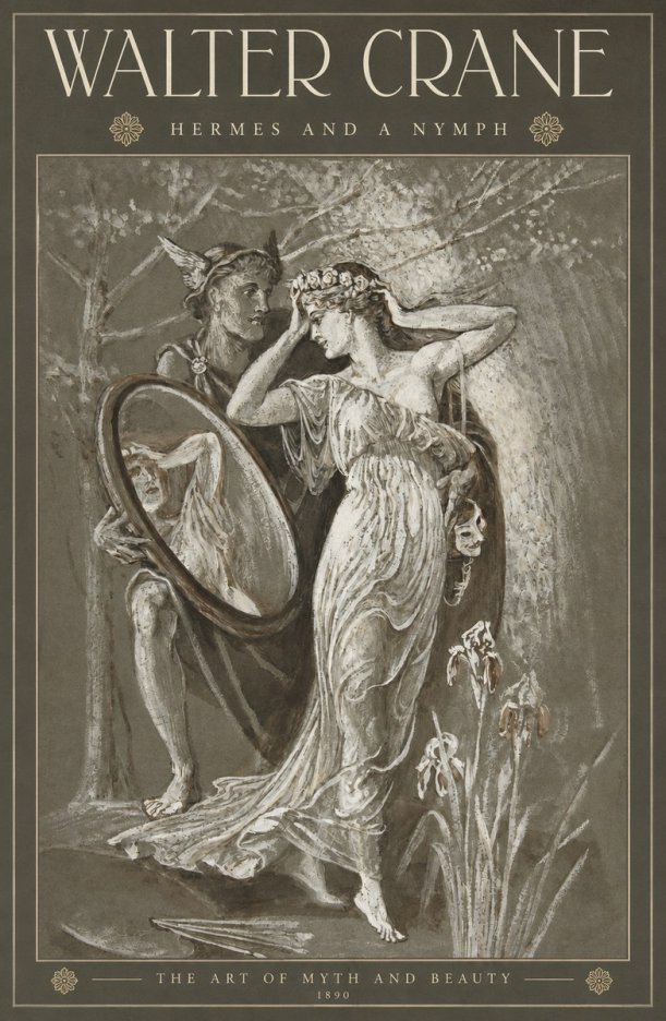 Walter Crane Hermes and a Nymph No2 - Affiche
