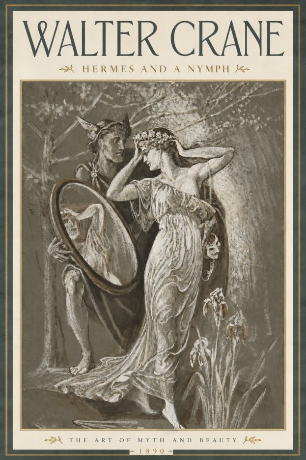 Walter Crane Hermes and a Nymph No4 - Affiche