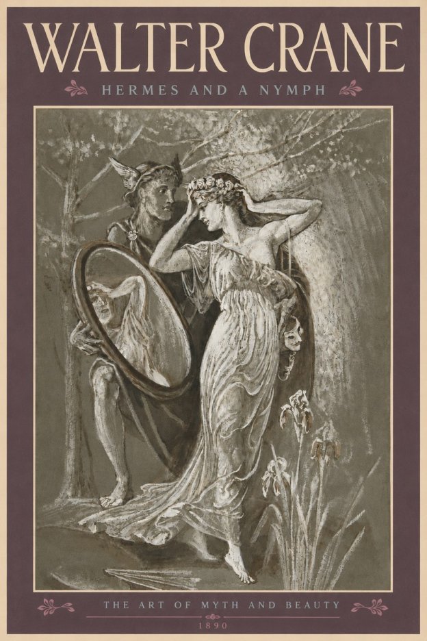 Walter Crane Hermes and a Nymph No5 - Affiche