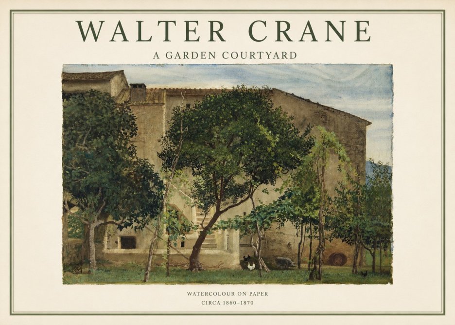 Walter Crane A Garden Courtyard No1 - Affiche