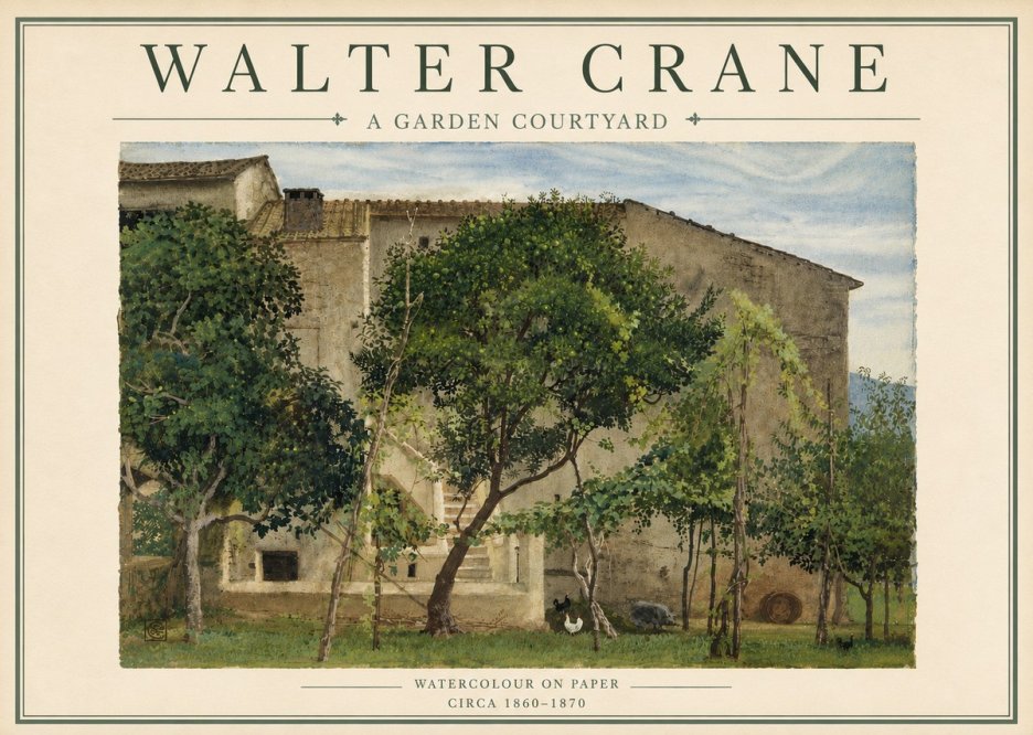 Walter Crane A Garden Courtyard No5 - Affiche