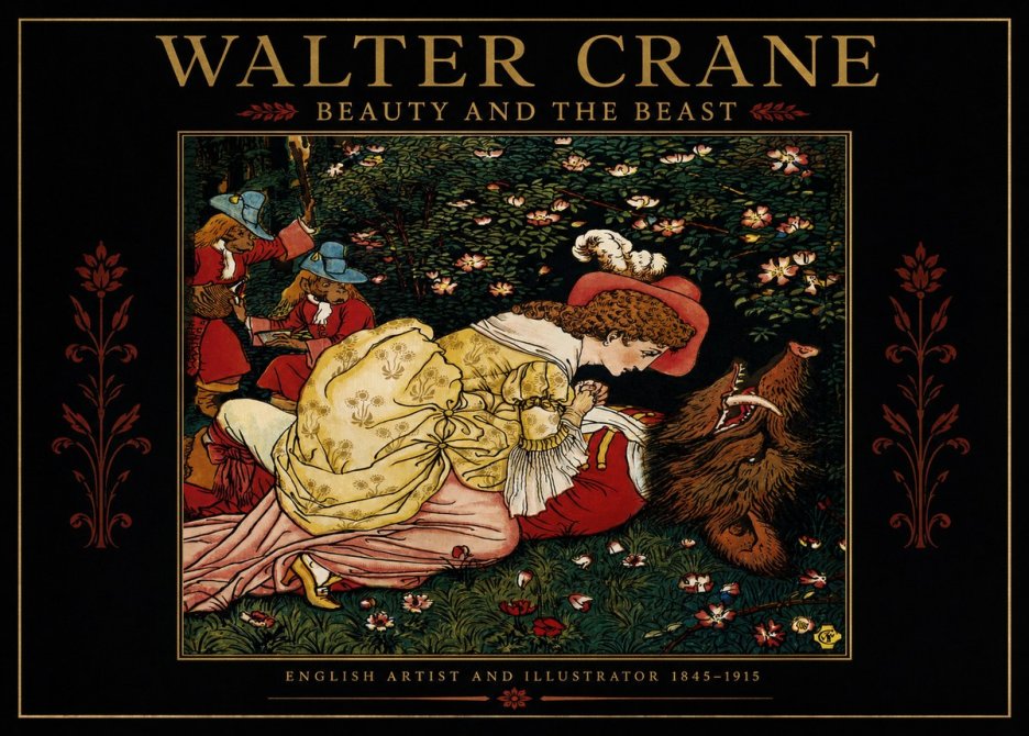 Walter Crane Beauty and the Beast No2 - Affiche