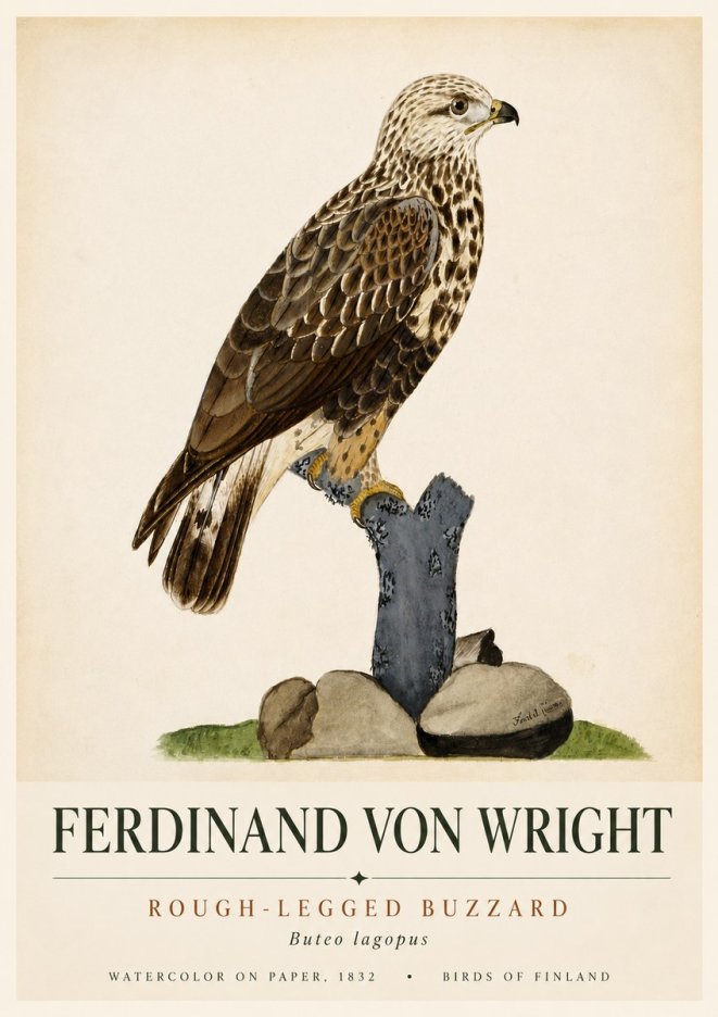 Ferdinand von Wright Rough-legged Buzzard No6 - Affiche