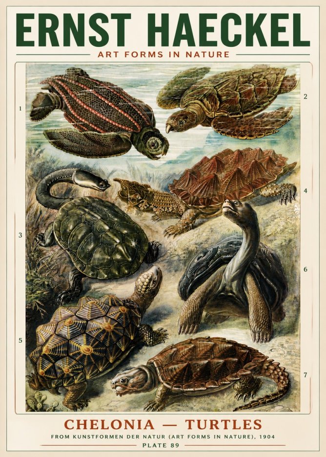 Ernst Haeckel Chelonia - Turtles No4 - Affiche