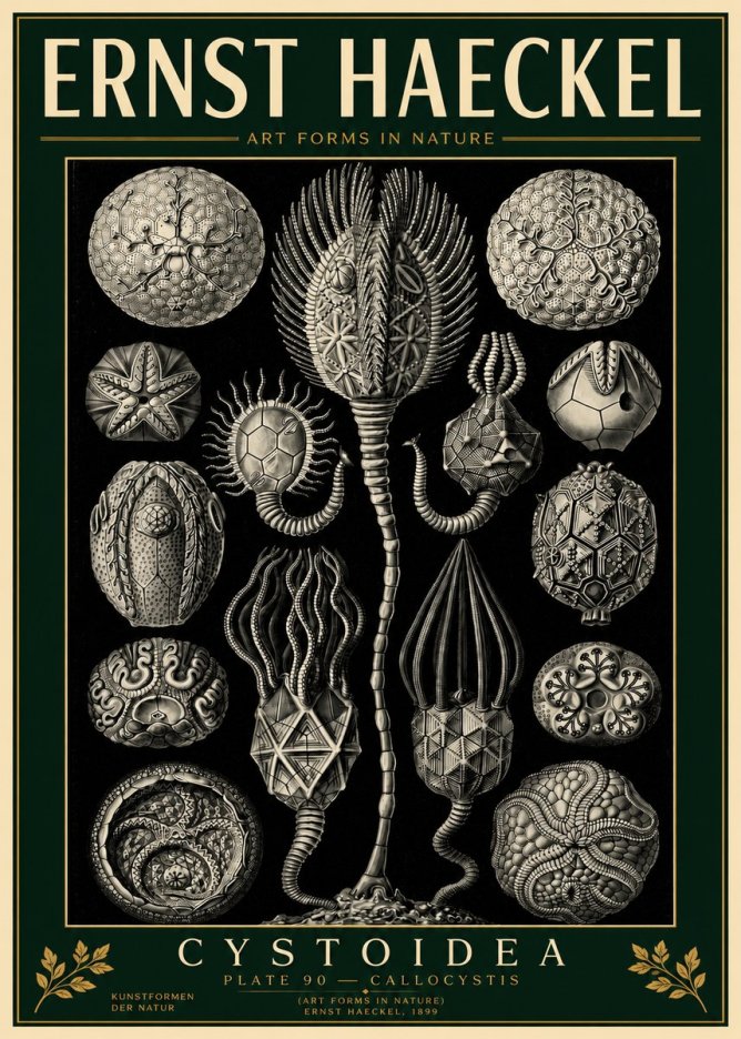 Ernst Haeckel Cystoidea - Callocystis No4 - Affiche