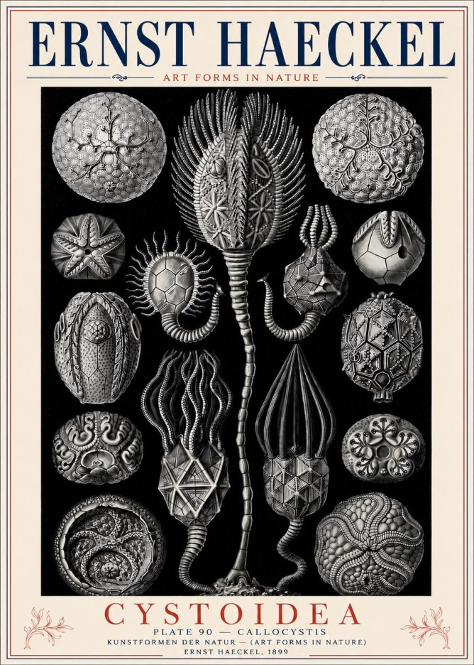 Ernst Haeckel Cystoidea - Callocystis No6 - Affiche