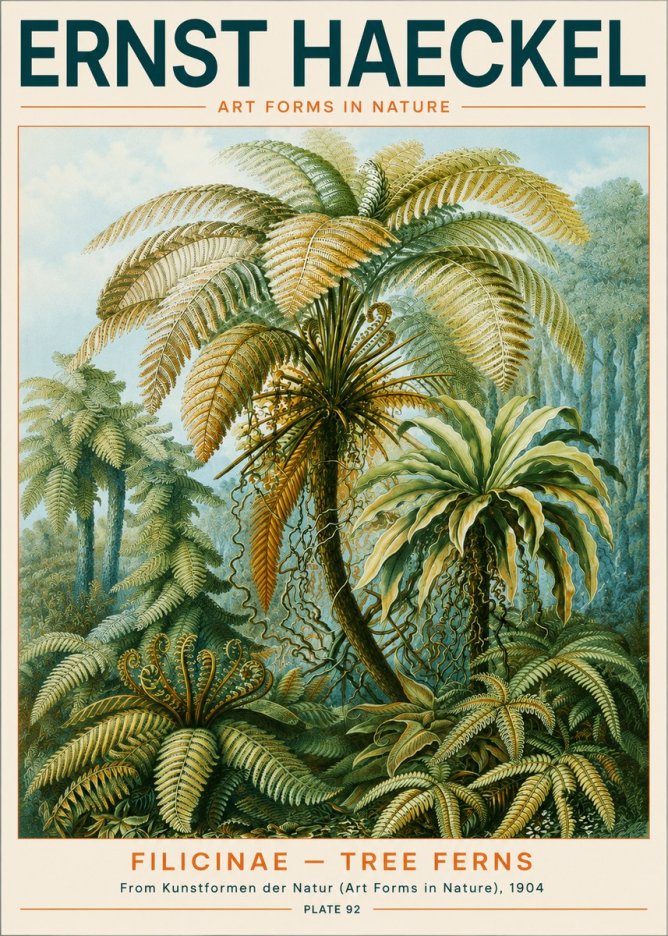 Ernst Haeckel Filicinae – Tree Ferns No3 - Affiche