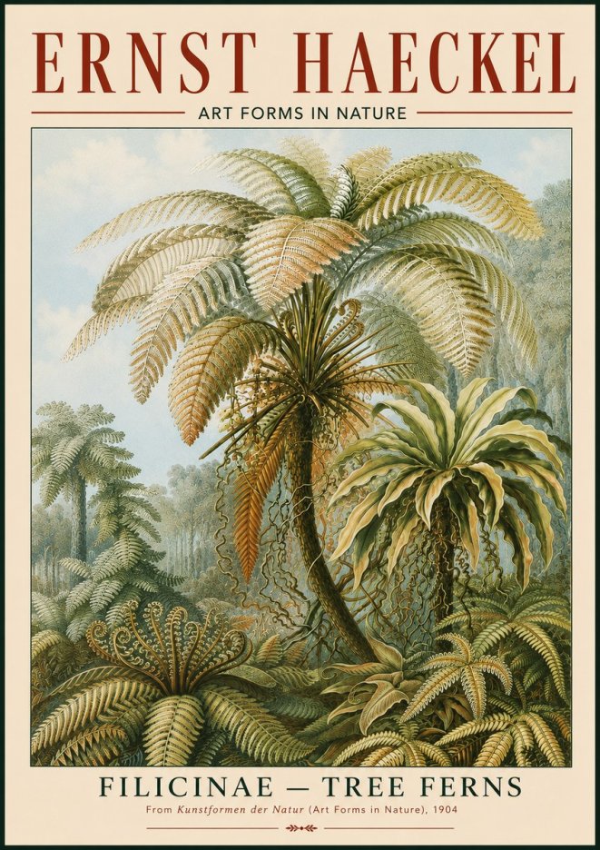 Ernst Haeckel Filicinae – Tree Ferns No4 - Affiche