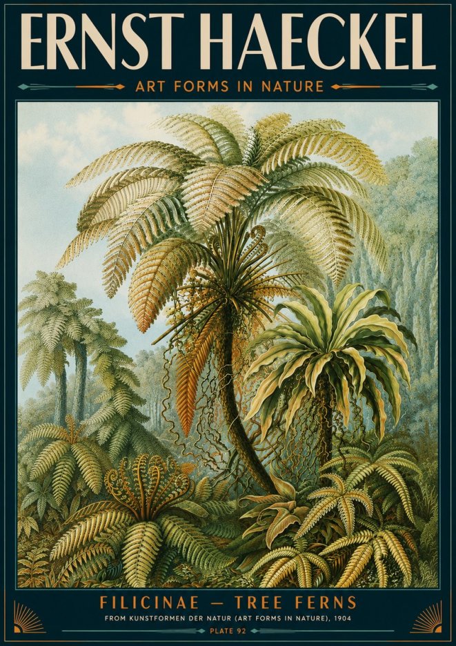 Ernst Haeckel Filicinae – Tree Ferns No5 - Affiche