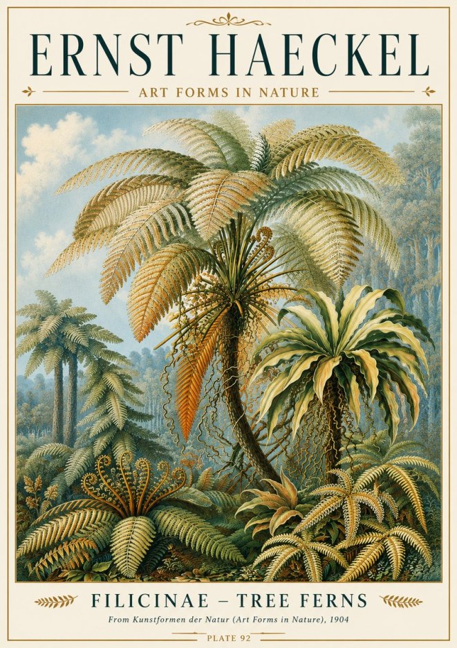 Ernst Haeckel Filicinae – Tree Ferns No6 - Affiche