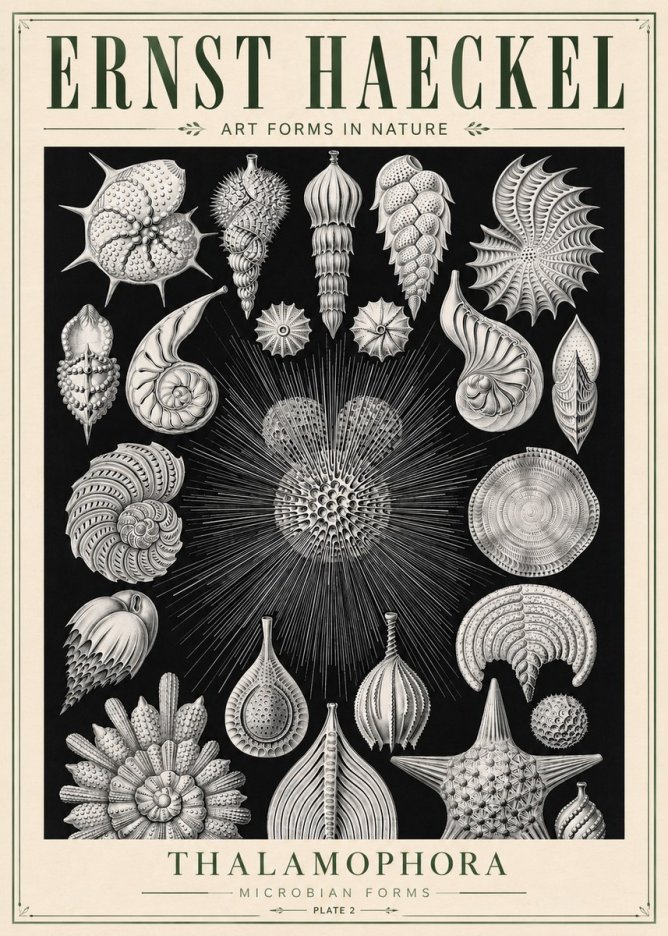 Ernst Haeckel Thalamophora - Microbian Forms - Plate 2 No5 - Affiche