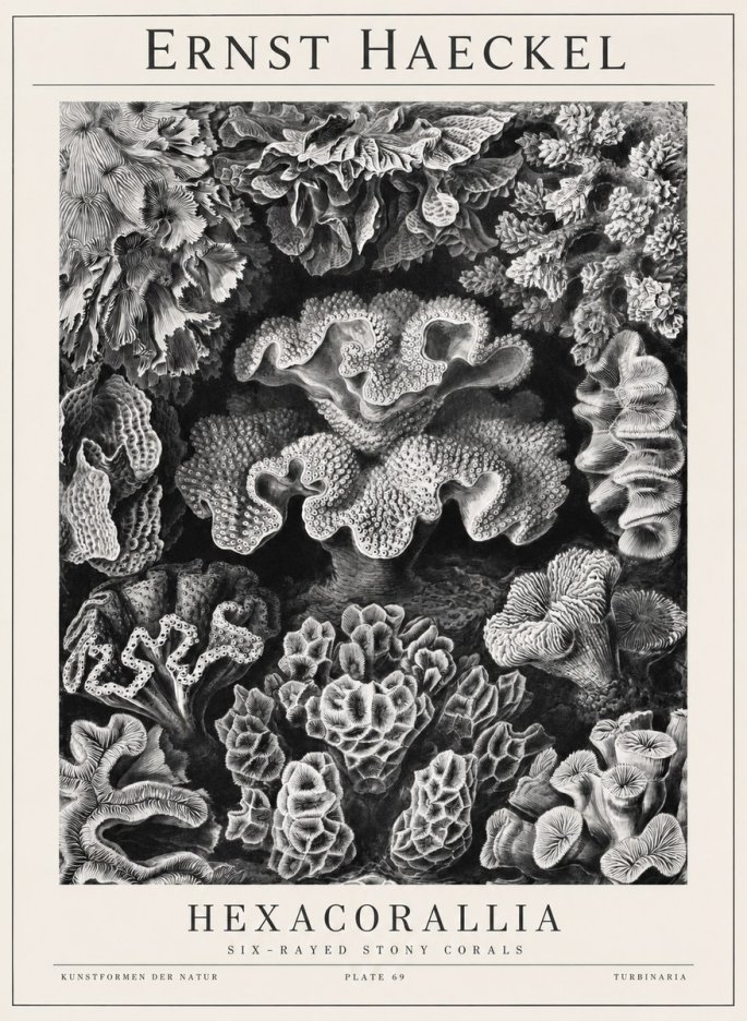 Ernst Haeckel Hexacorallia No1 - Affiche