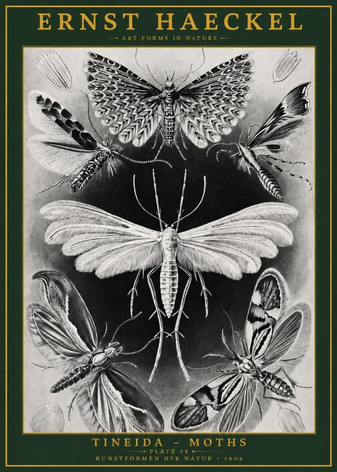 Ernst Haeckel Tineida - Moths No2 - Affiche