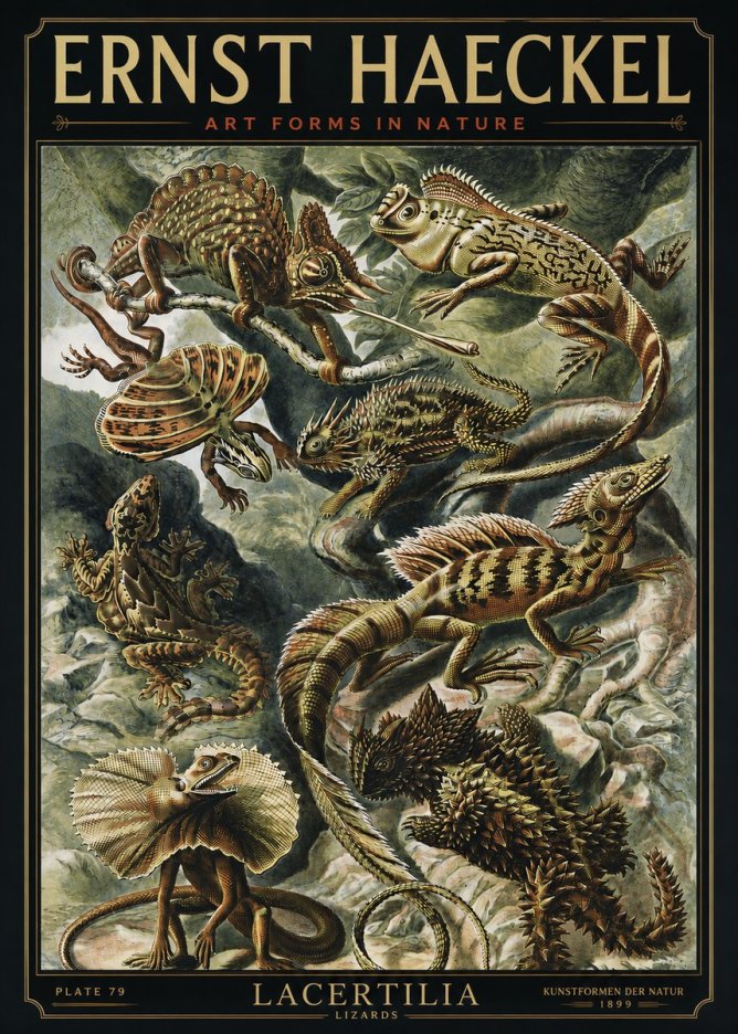 Ernst Haeckel Lacertilia Lizards No3 - Affiche