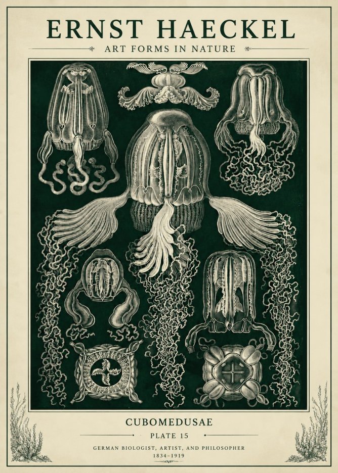 Ernst Haeckel Cubomedusae No6 - Affiche