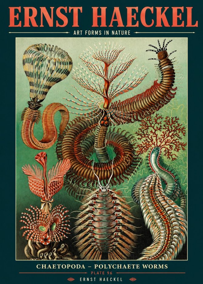 Ernst Haeckel Chaetopoda – Polychaete Worms No2 - Affiche