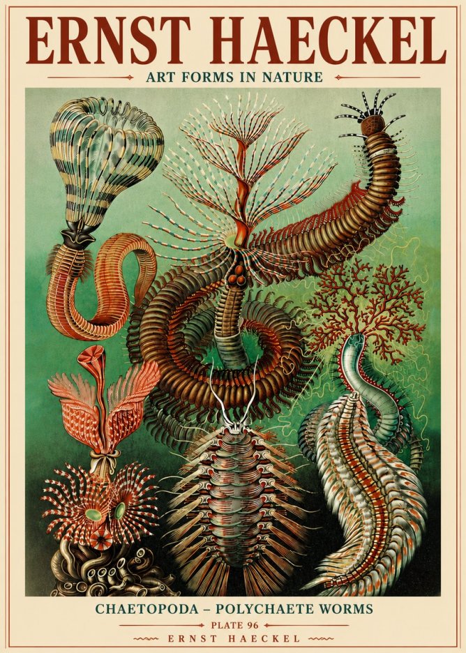 Ernst Haeckel Chaetopoda – Polychaete Worms No6 - Affiche